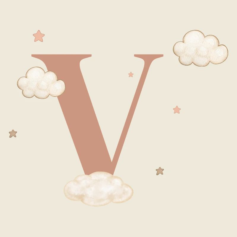 Buchstabe v bewölkt Sterne