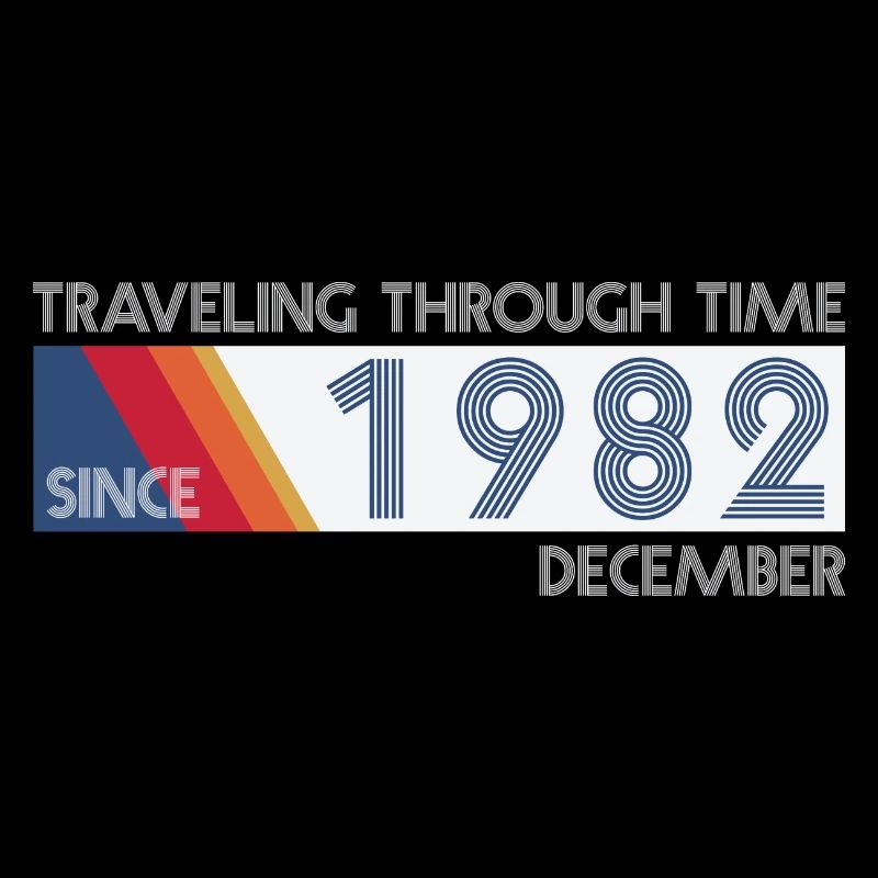 Conception drôle d'anniversaire de voyage dans le temps décembre 1982