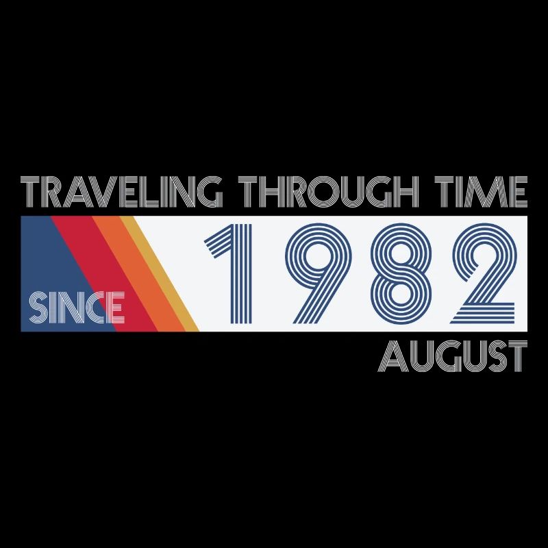 Conception drôle d'anniversaire de voyage dans le temps août 1982