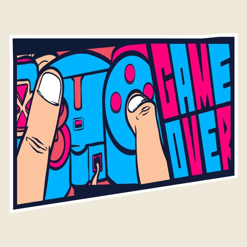 Retro Arcade Game Over Illustration