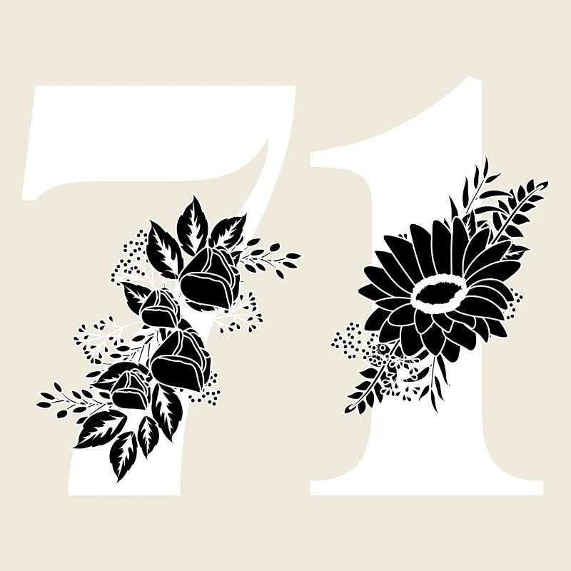 Nummer 71 Schwarze Blumen - 71. Blumengeburtstag
