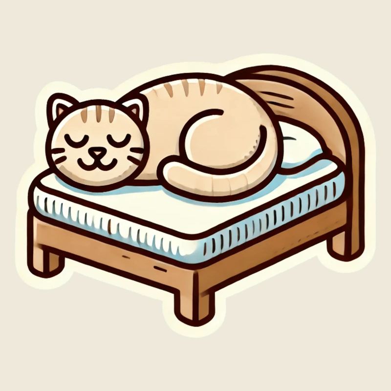 Chat mignon dormant sur le lit