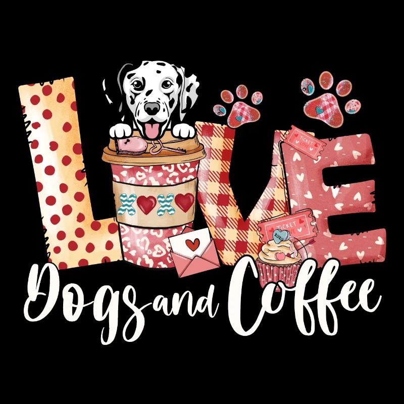 Dalmation Dog Coffee Lover Valentines Day