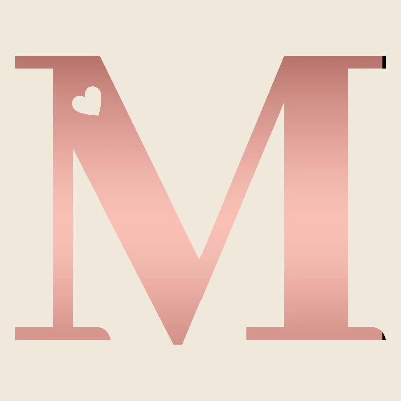 lettre M rose gold
