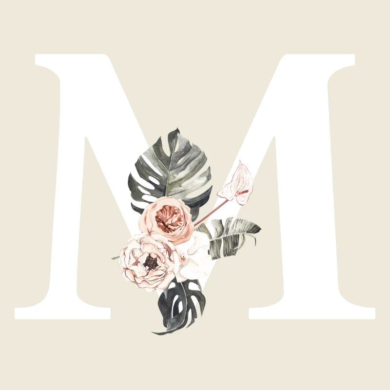 Lettre m floral tropical