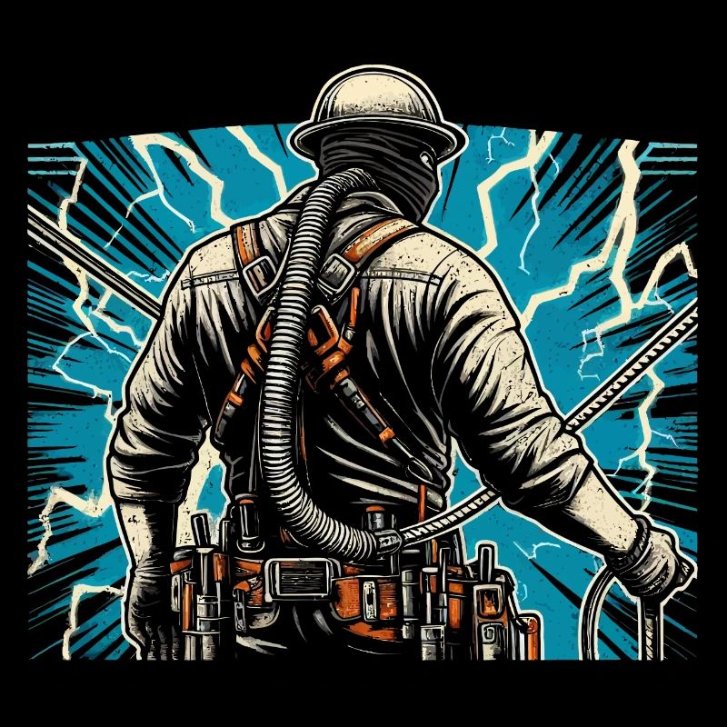 Elektriker am Mast - Starkstrom-Profi