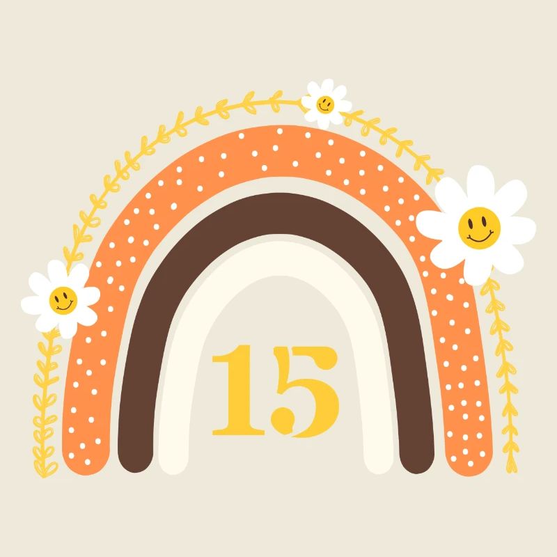 15e anniversaire rainbow jaune
