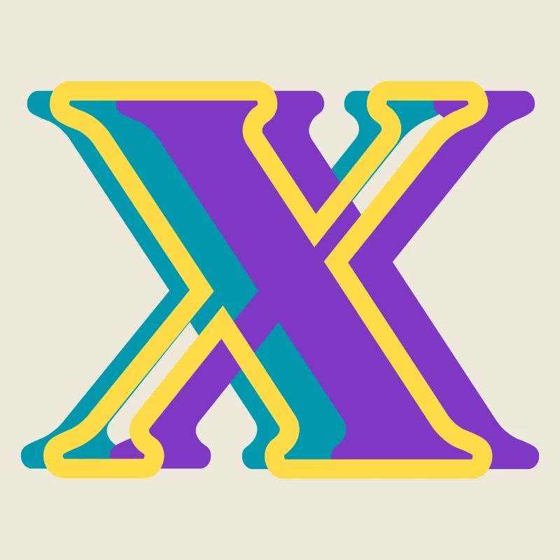 Mehrfarbiger Buchstabe x