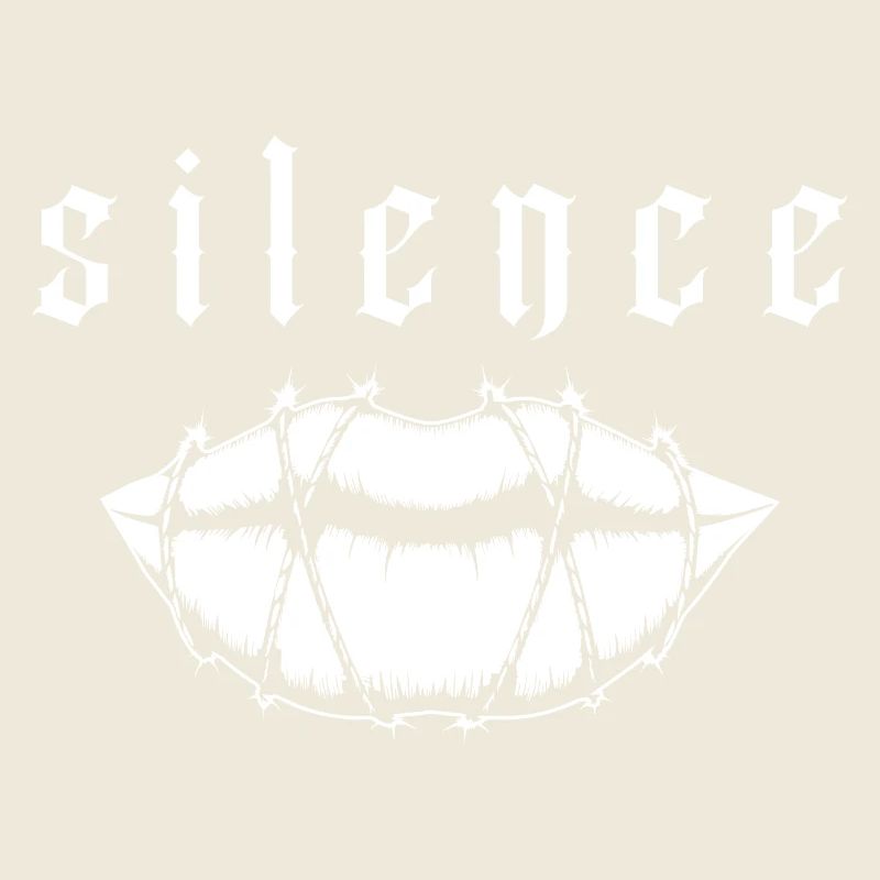 Freedom Silence Silence - Lips in Barbed Wire