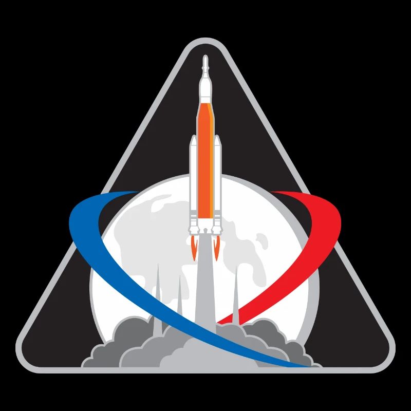 NASA Chest Logo With Moon And Rocket