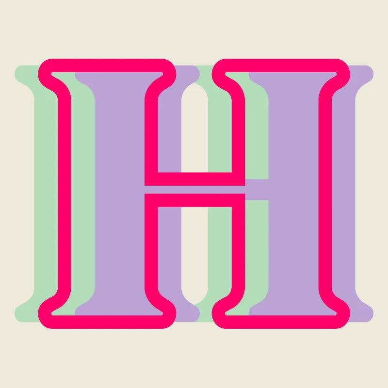 Multi-coloured letter h