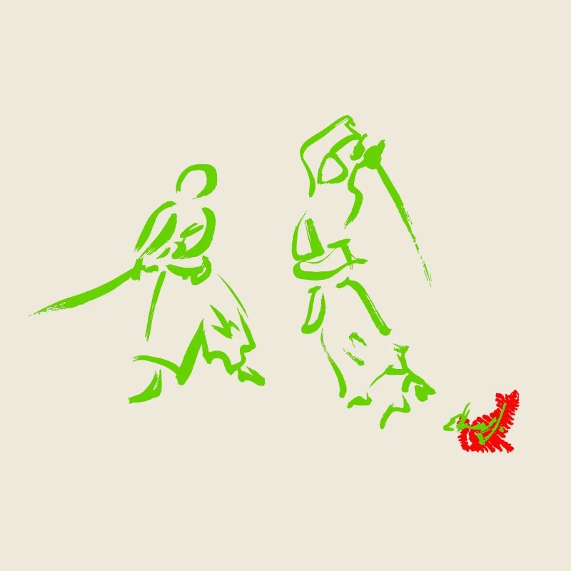 Dessin épée japonaise ne VERDE