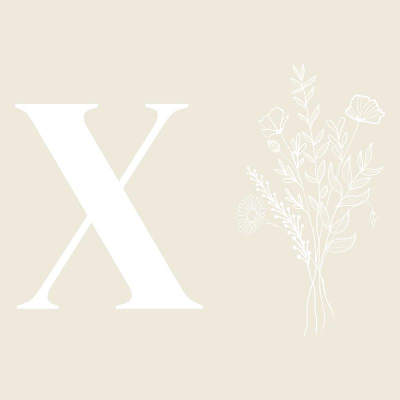 Lette X fleurs minimalistes