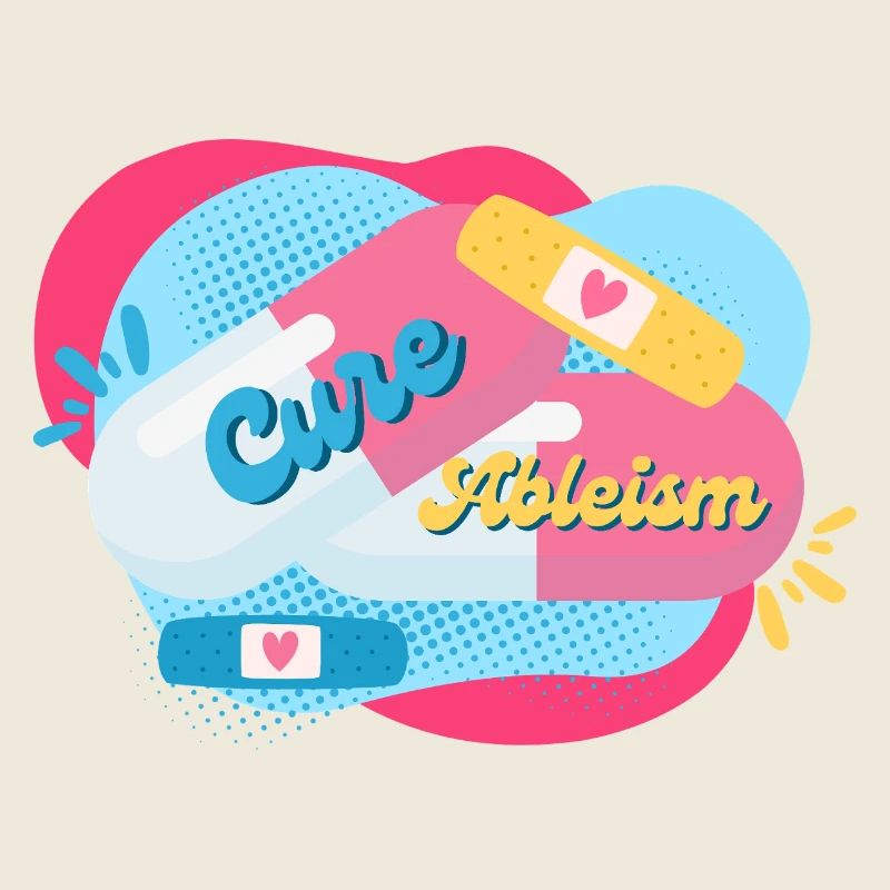 Cure Capacitism Fond coloré pilules patch