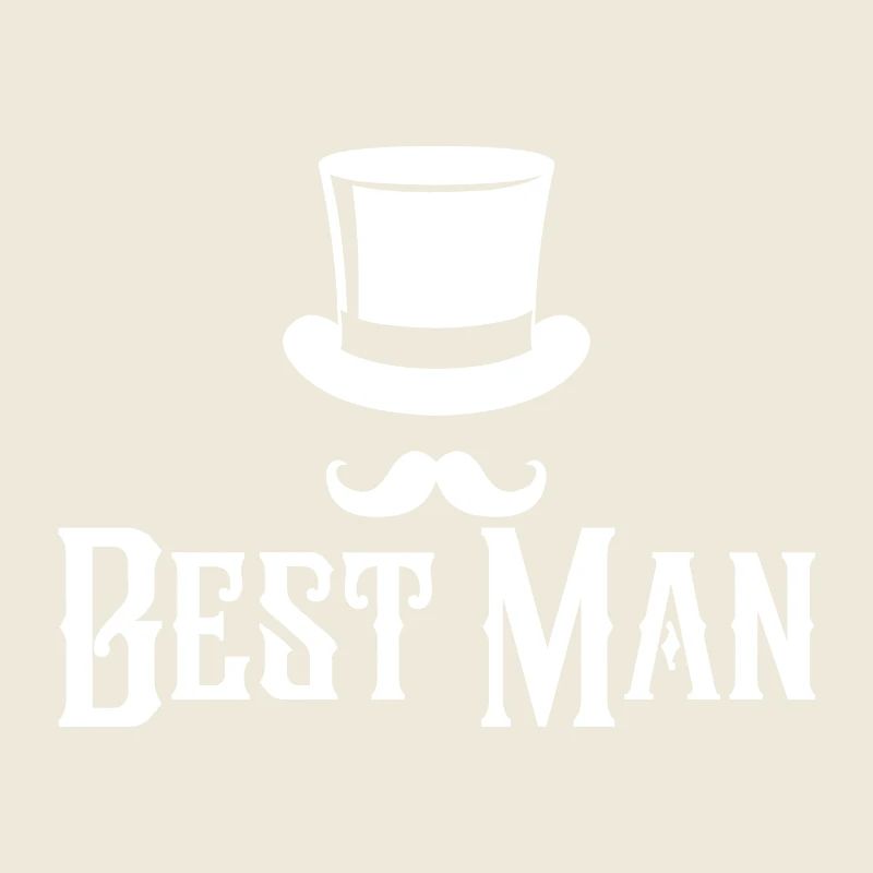 Best Man Top Hat & Mustache Mens Bachelor Party