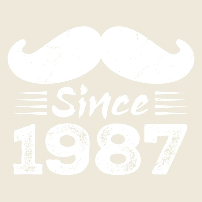 Cadeau 37e Anniversaire - Vintage 1987 Moustache