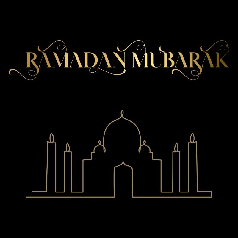 Ramadan Mubarak Golden Mosque