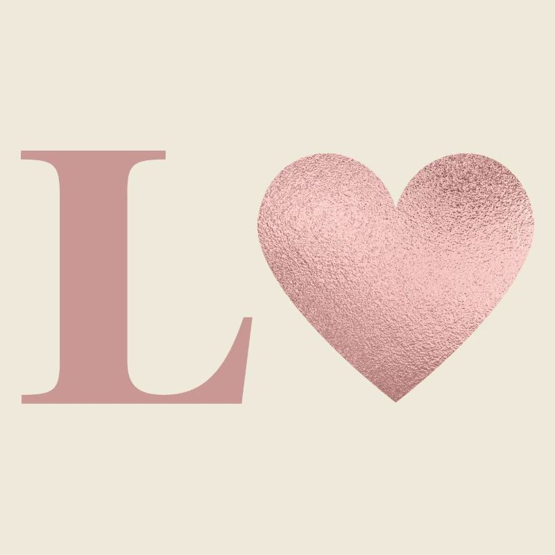 Buchstabe l Herz roségold