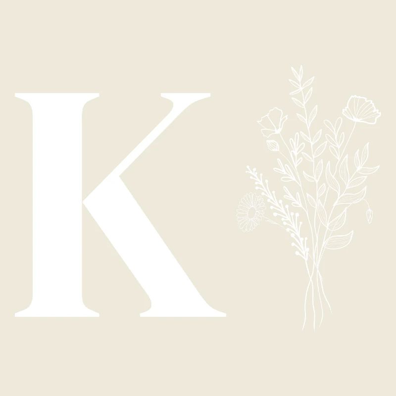 Lette k fleurs minimalistes