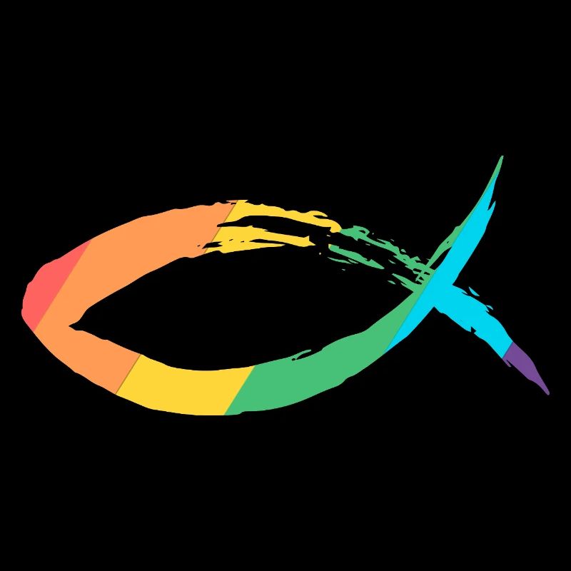 Fish Symbol Queer ICHTHYS LGBTQ Christian