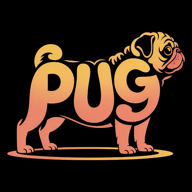 Mops - Cooles Haustier Hund Logo