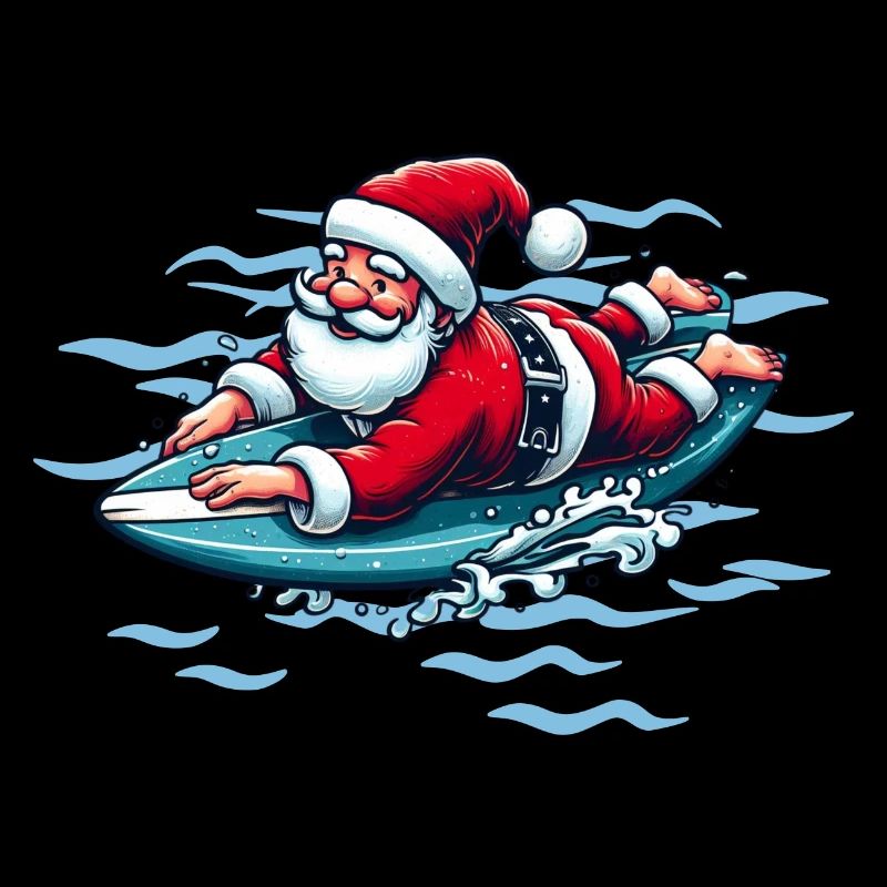 Surfender Weihnachtsmann