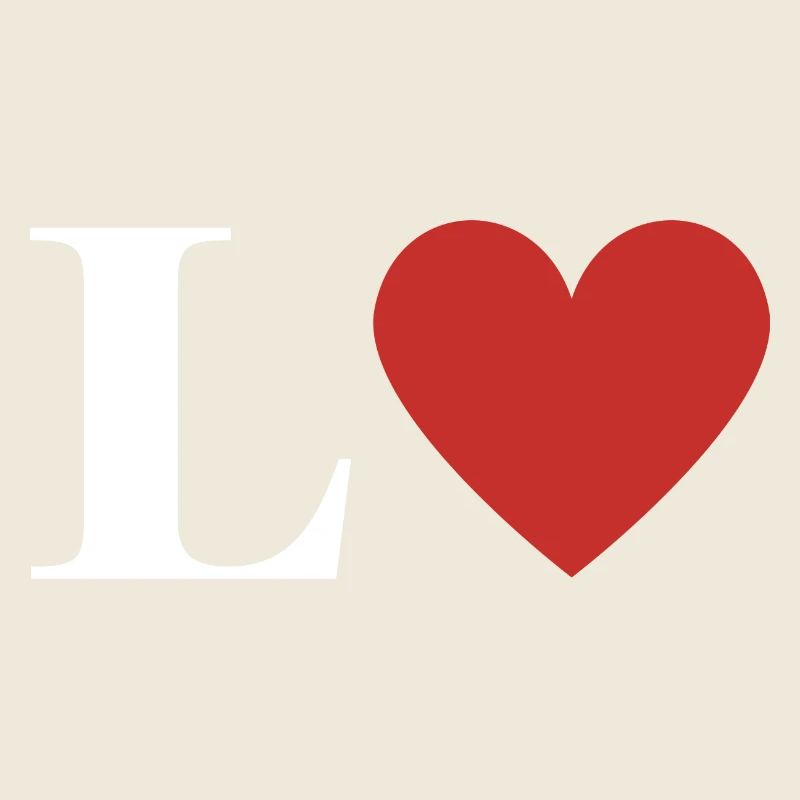 Letter l red heart