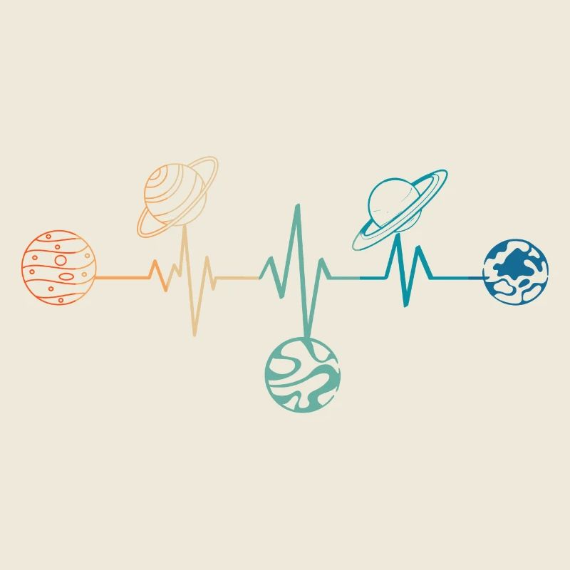 Retro Heartbeat Planeten