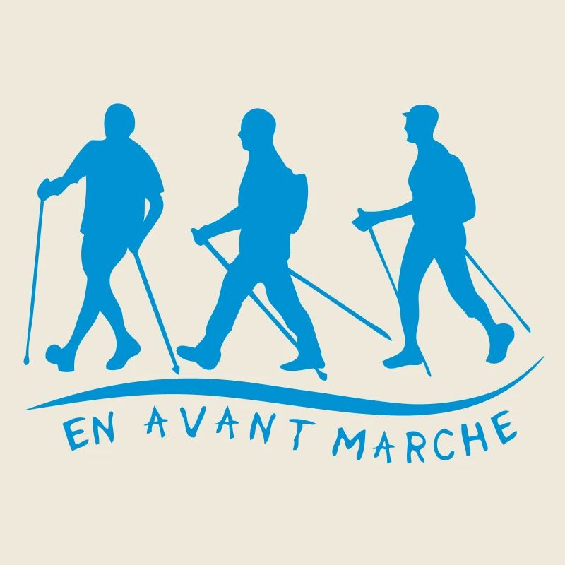 Nordic walking stick in front logo