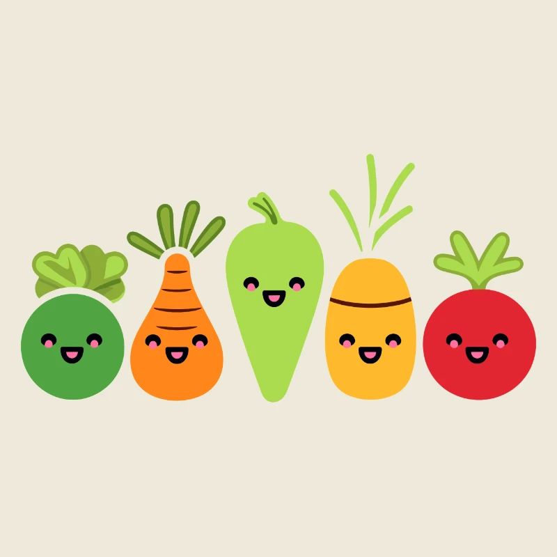 Humorous little vegan vegetables