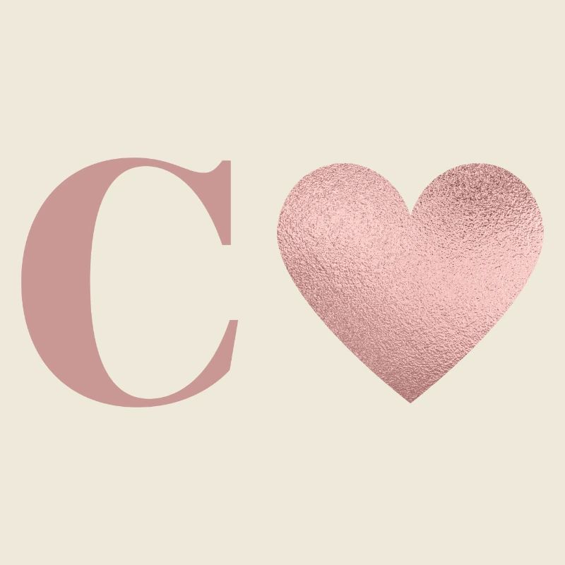 Buchstabe c Herz roségold
