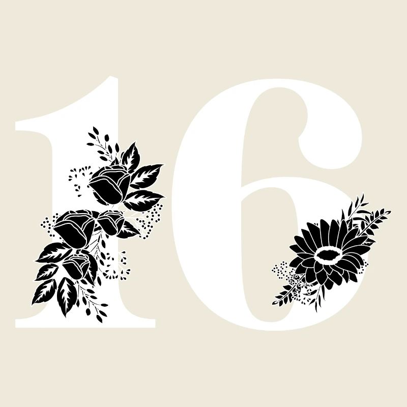 Nummer 16 Schwarze Blumen - 16. Blumenjubiläum