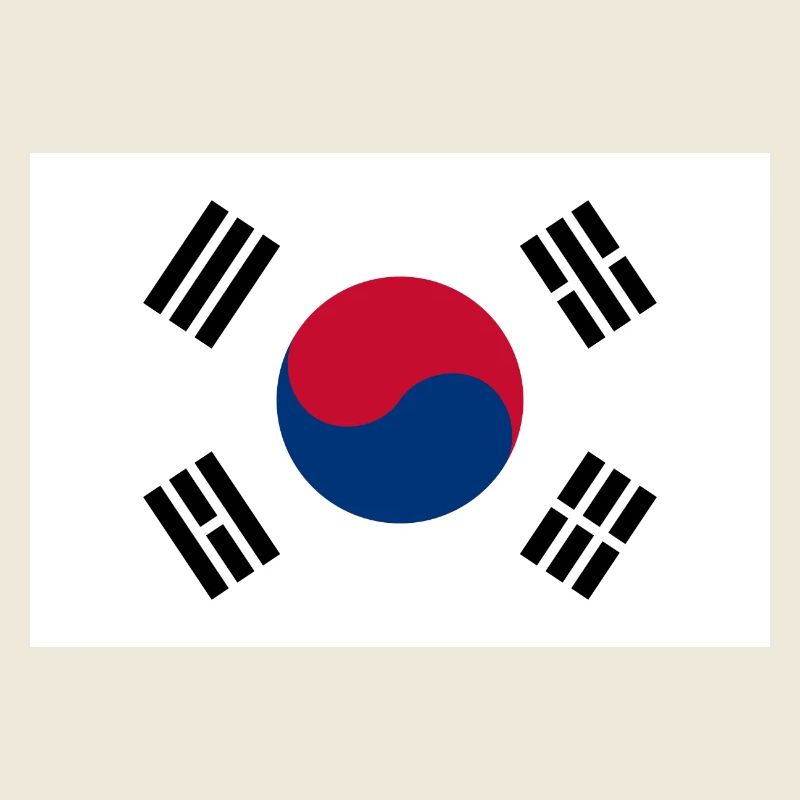 Flag South Korea - Drapeau Corée du Sud