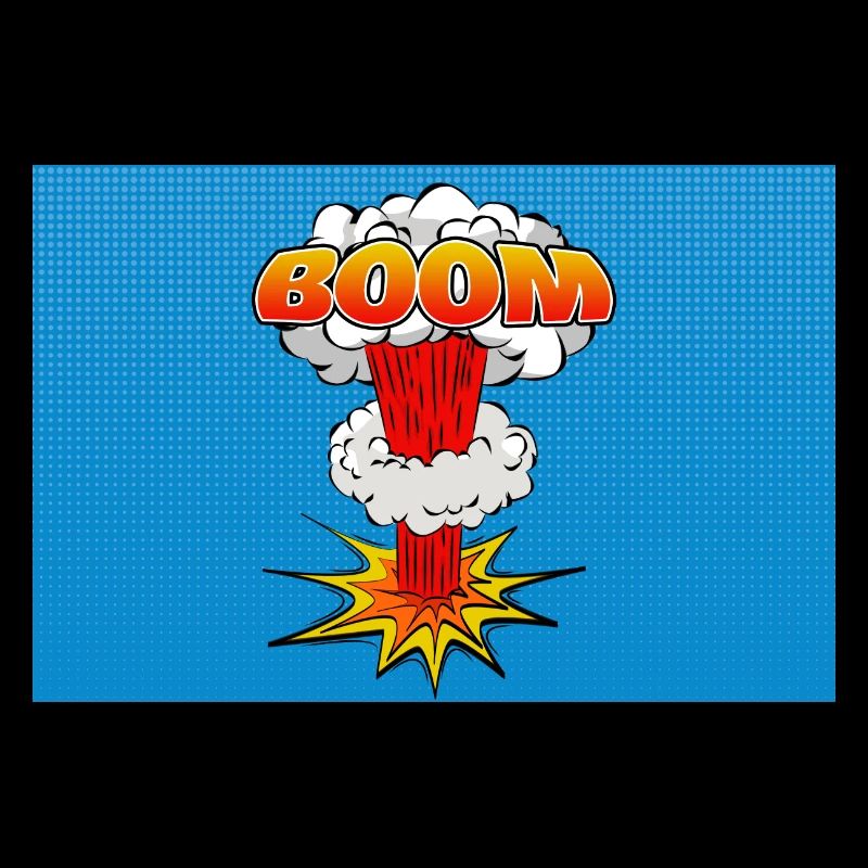 Boom Comic Explosion Lettering Symbol Poster