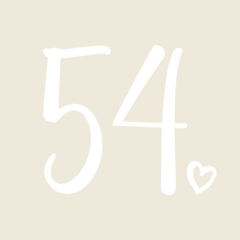 Cute Number 54, 54 Years Old, 54th Birthday Gift