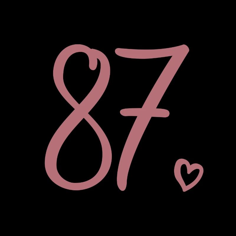Cute Number 87, 87 Years Old, 87th Birthday Gift