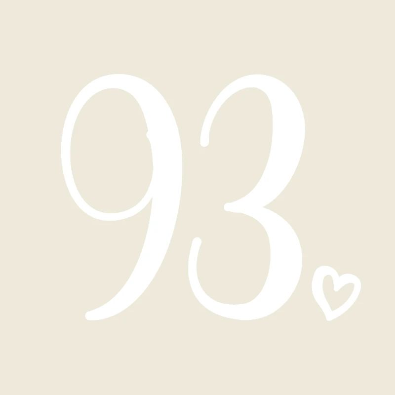 Cute Number 93, 93 Years Old, 93rd Birthday Gift