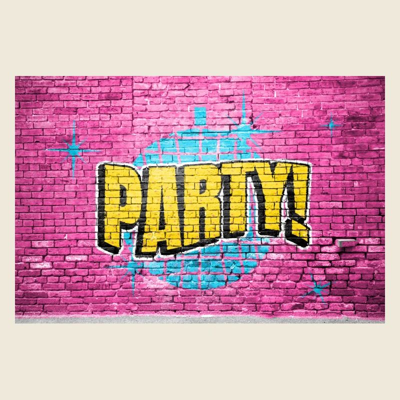 Party Disco Comic Style Bubble Graffiti Lettering