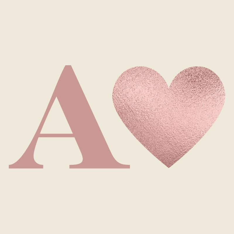 Roségold Herz Buchstabe
