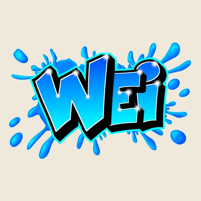 Graffiti WEI splash Bleu Fait par Max le Tagueur