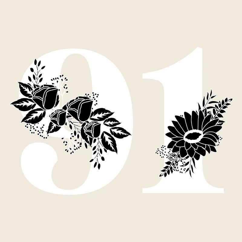 Nummer 91 Schwarze Blumen - 91. Blumengeburtstag