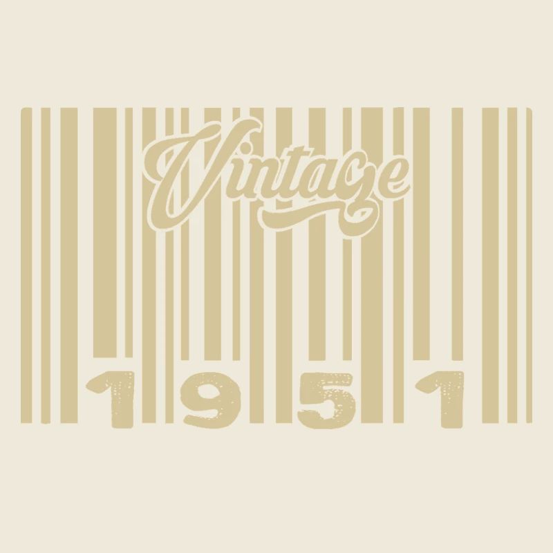 Vintage 1951 Barcode 1951: Year 2025.
