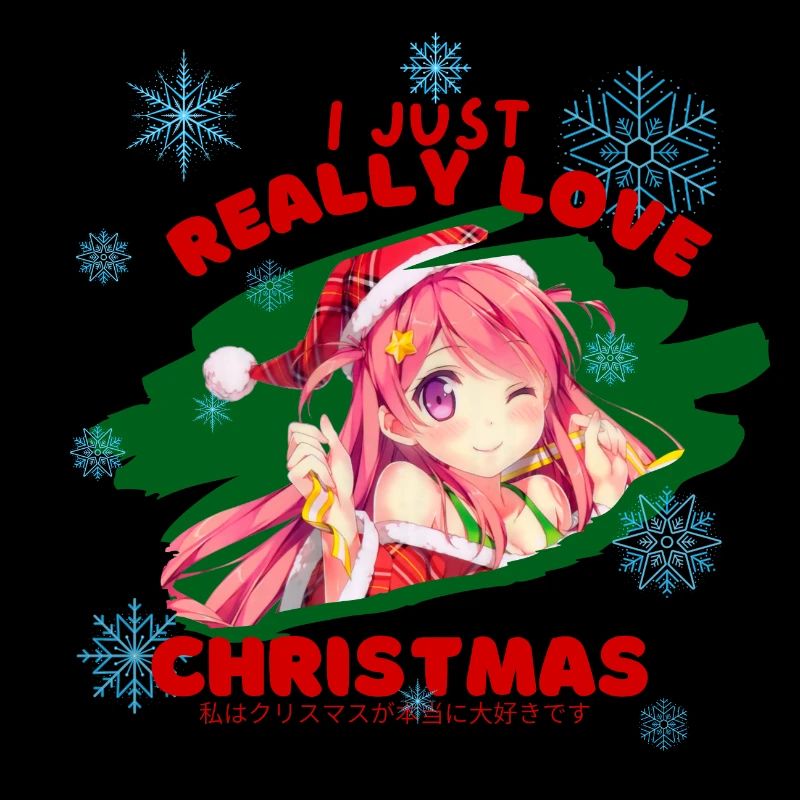 Weihnachts-Anime-Charakter.