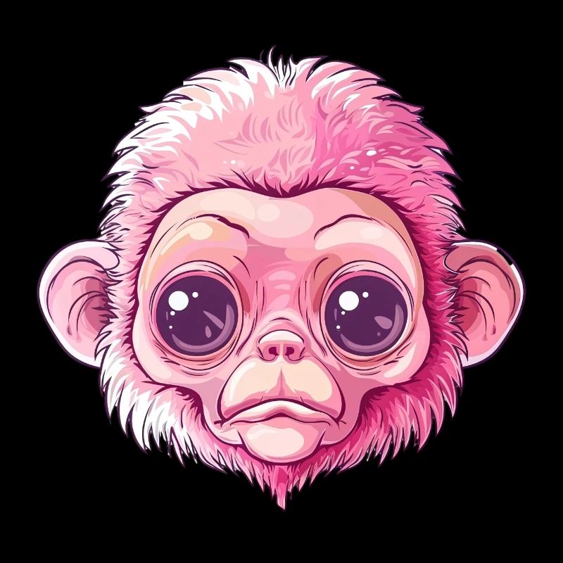 Pink Bigeyes Monkey Motif