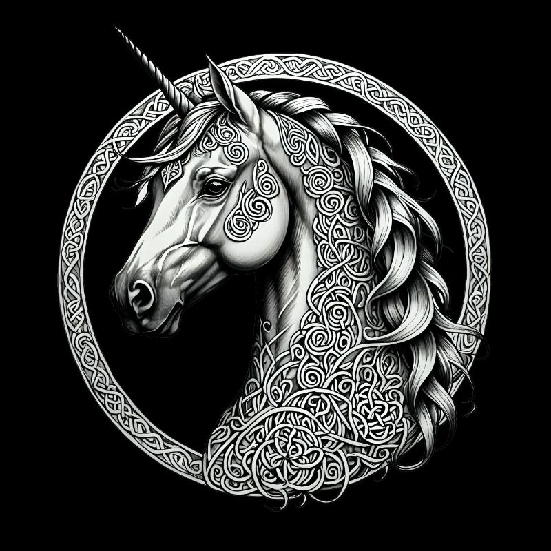 Einhorn mit keltischem Knoten