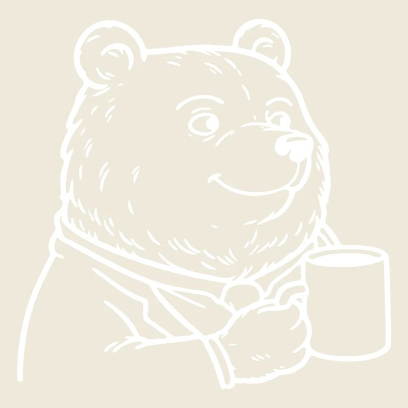 Bär mit Kaffeetasse - Bär mit Tasse Kaffee