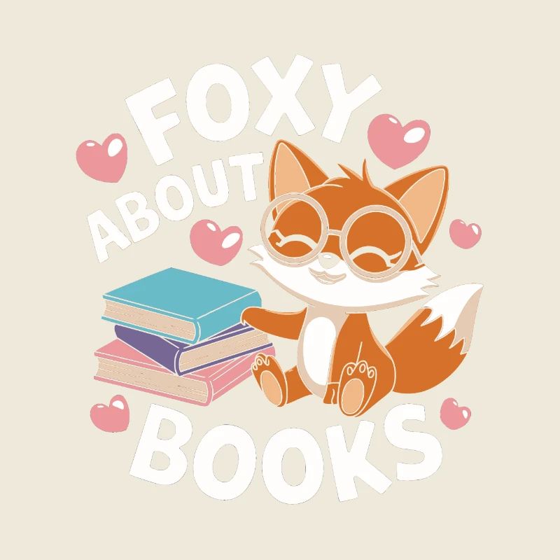 Süßer Fuchs mit Bücher lustiger Spruch