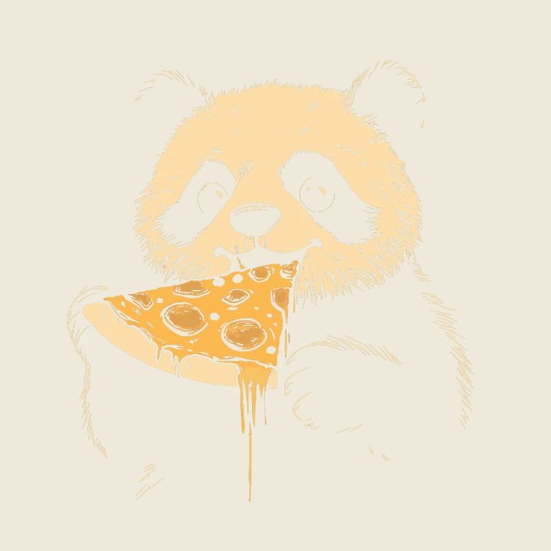 Panda isst Pizza