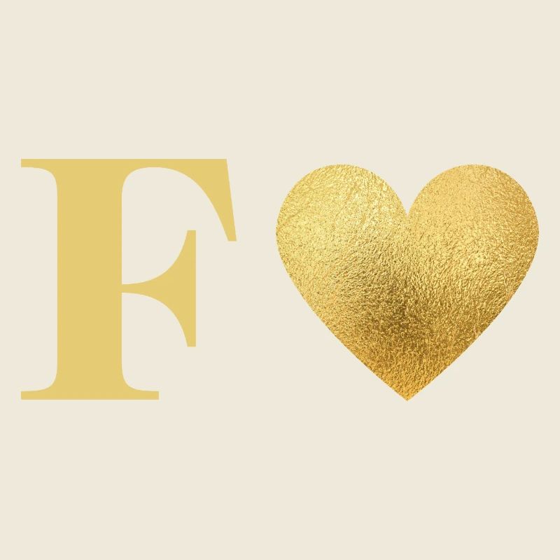 Buchstabe f goldenes Herz