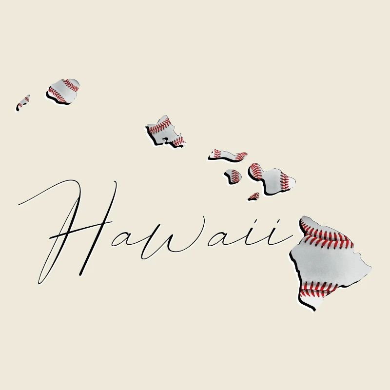Vrai Baseball à Hawaï Carte de l’État HI